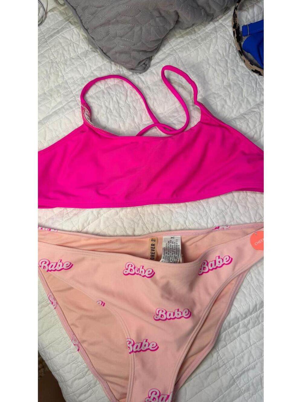 Forever 21 Pink "babe" bikini Two Piece Bikini
